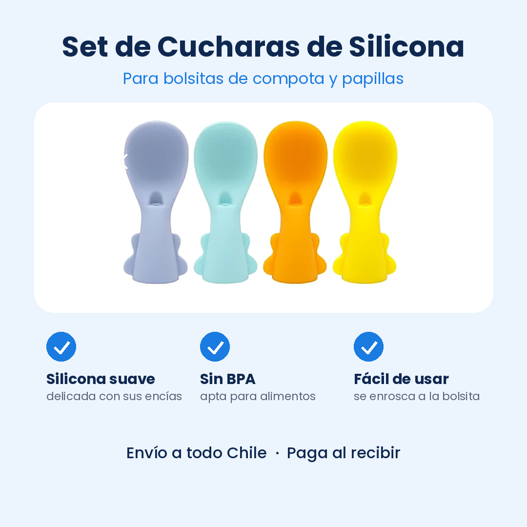 Set de Cucharas de Silicona para Bebé