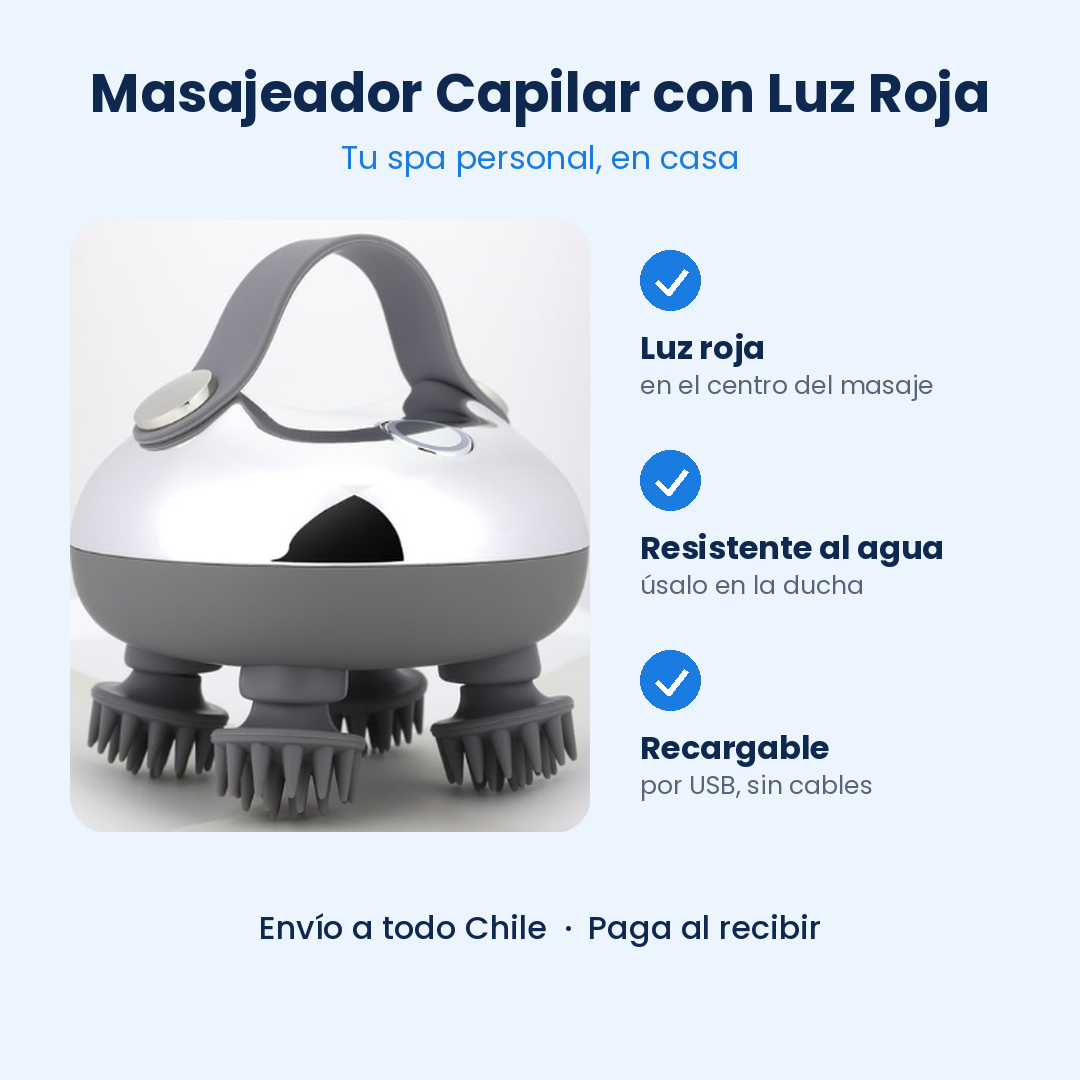 Masajeador Cuello Cabelludo Terapia Luz