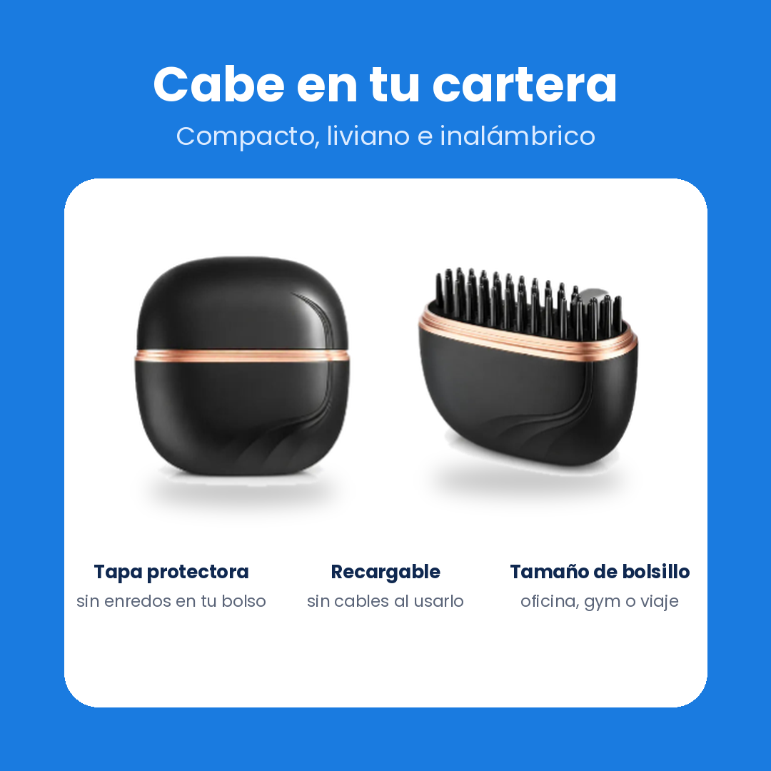 Peine Anti-Frizz Portátil y Recargable