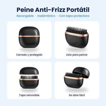 Peine Anti-Frizz Portátil y Recargable