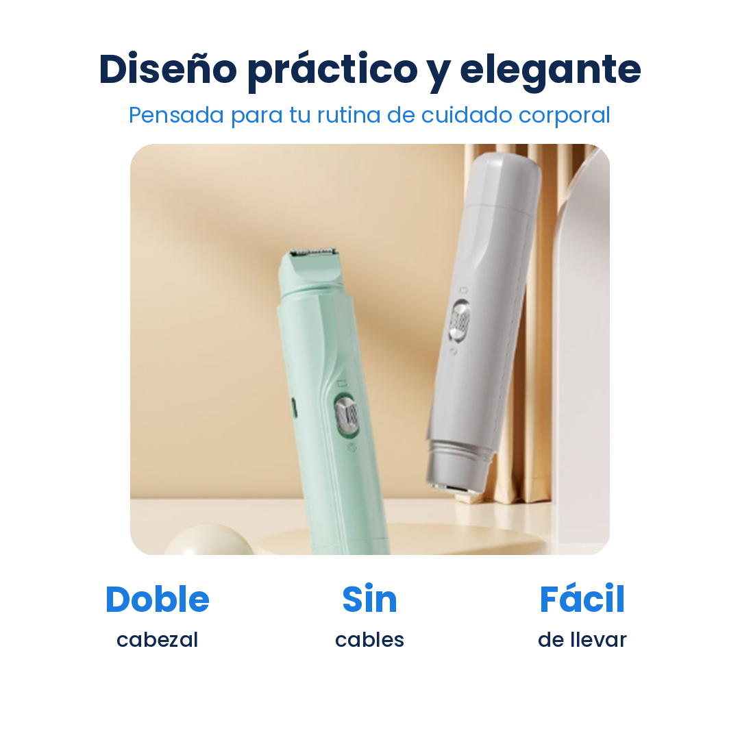 Rasuradora Femenina Doble Cabezal Recargable
